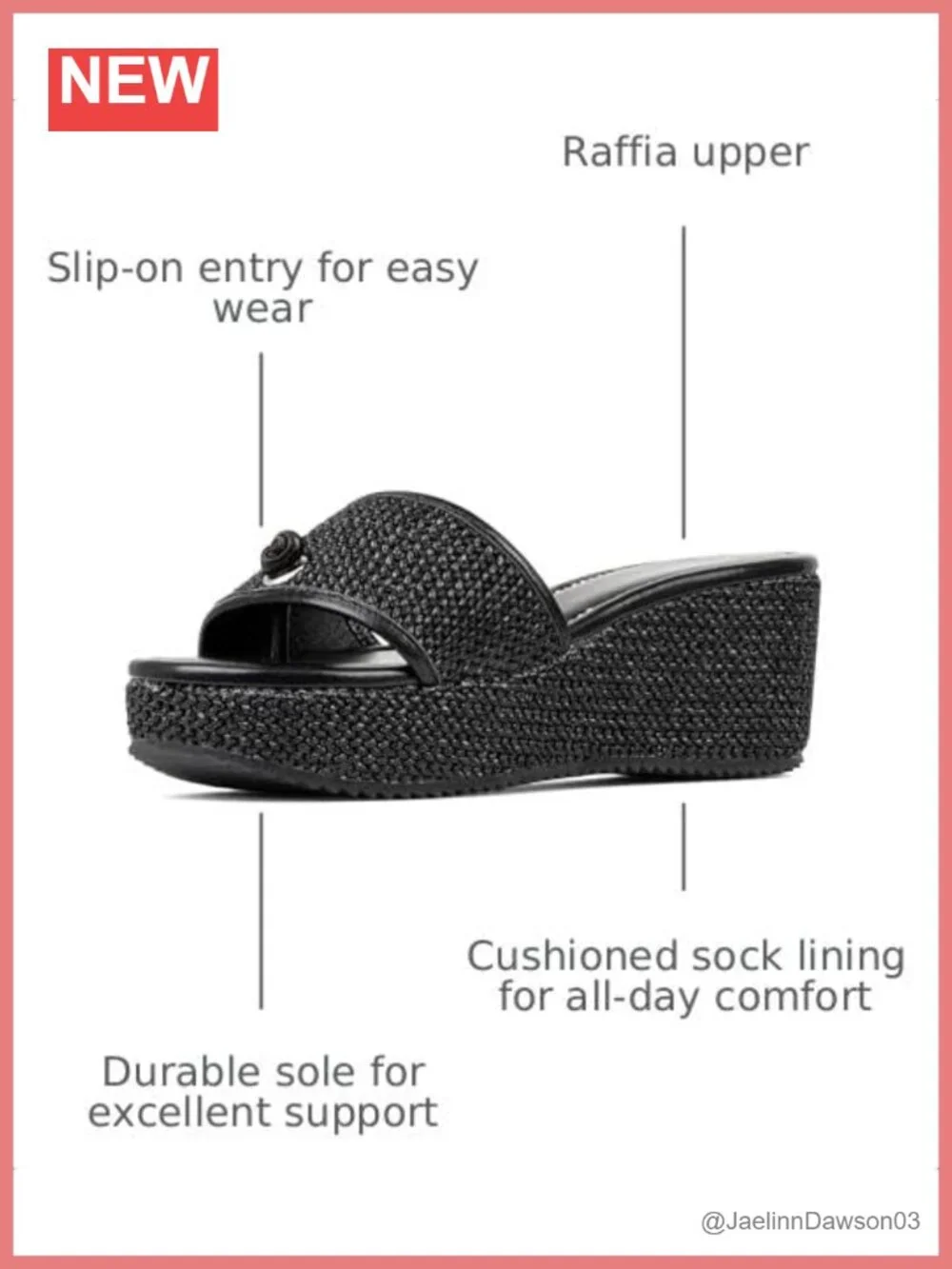 Women's Raffia Wedge Sandals with Ankle Strap - Comfortable & Durable